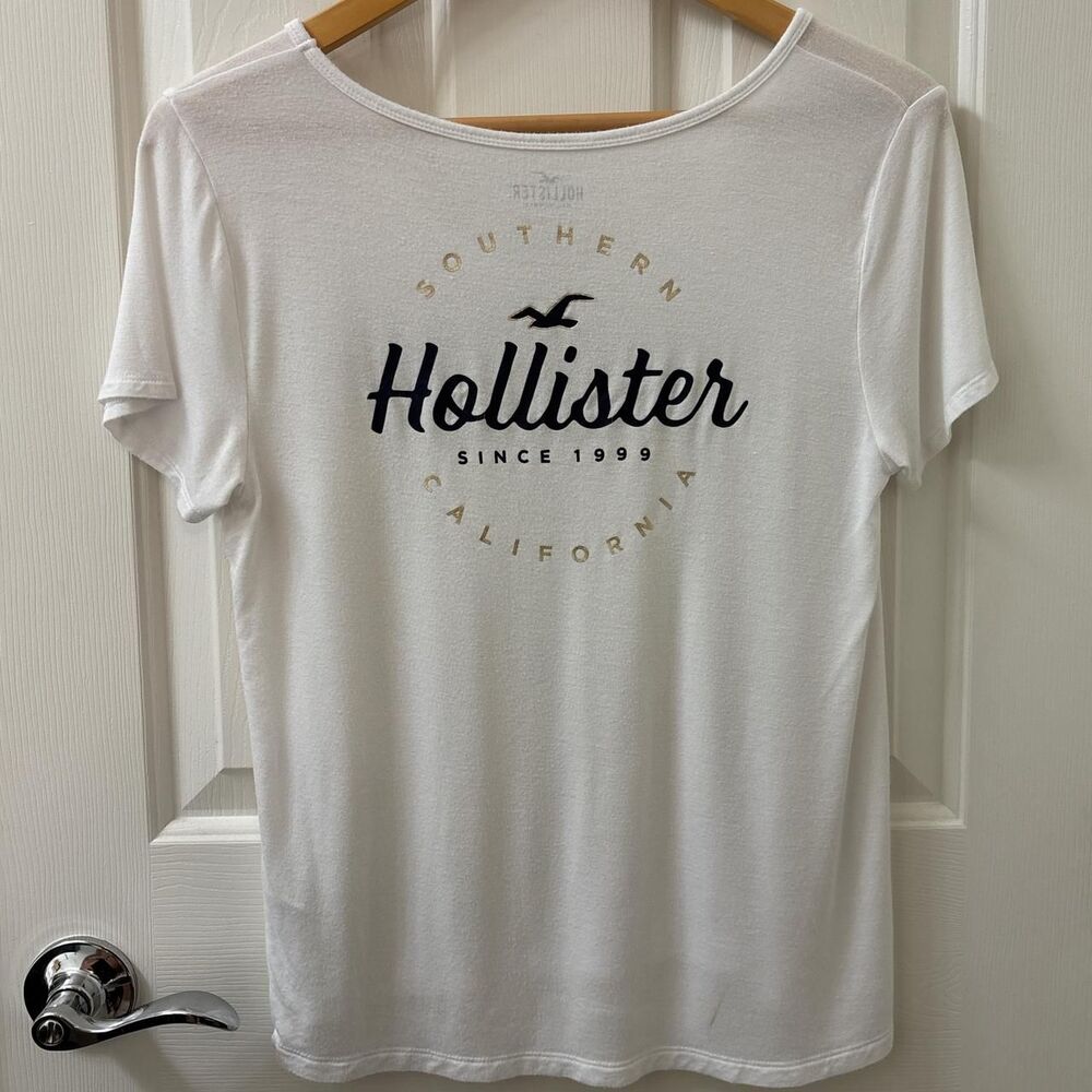 Hollister-co Women's White T-shirt - Picture 3 of 6